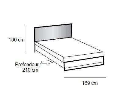 Lit Portland style industriel - 160 x 200 cm - Chêne poutre et tête en synthétique vieilli_2