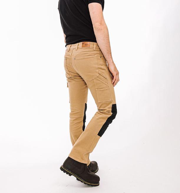 Pantalon coton bio FOREST - Beige avec genouillères en cordura - Référence 950600 - Taille 40_2