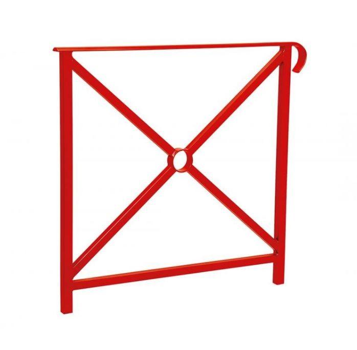 Barrière de ville HÉRITAGE - Longueurs 800 mm et 1500 mm - Structures croix Saint-André / rosace - Hauteur 1184 mm - Tube acier peint sur zinc_2