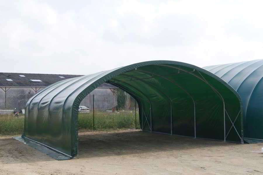 Tunnel de stockage eco / ouvert / structure en acier / couverture en pvc_2