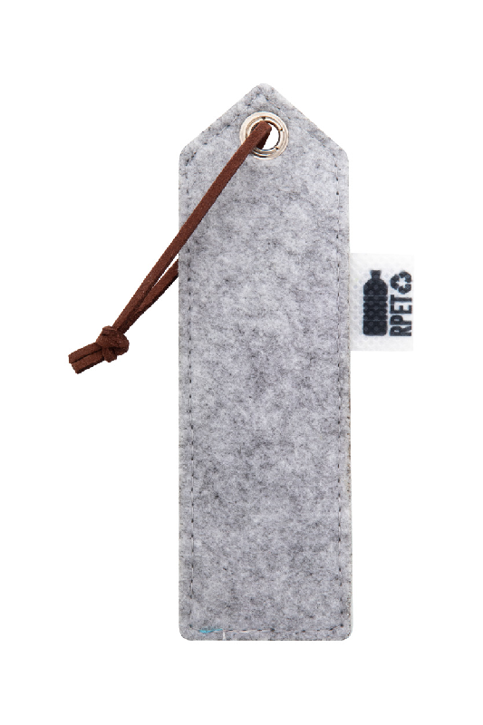 Marque-page personnalisable en feutre RPET - impression couleur et cordon en cuir PU_2