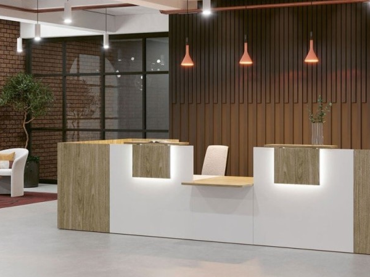 Banque d'accueil moderne et lumineuse - IMAGE avec personnalisation et design contemporain_2