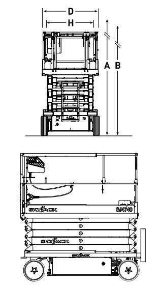 Sjiii 4740 - nacelle ciseaux électriques - skyjack - 13,80 m_2