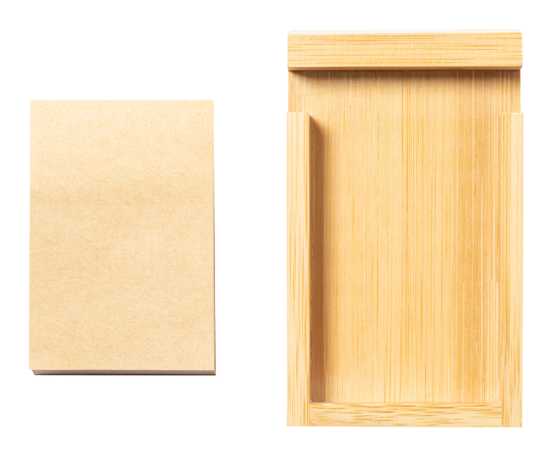 Bloc-notes support mobile en bambou avec 200 feuilles en papier kraft recyclé - Couleur naturelle_2