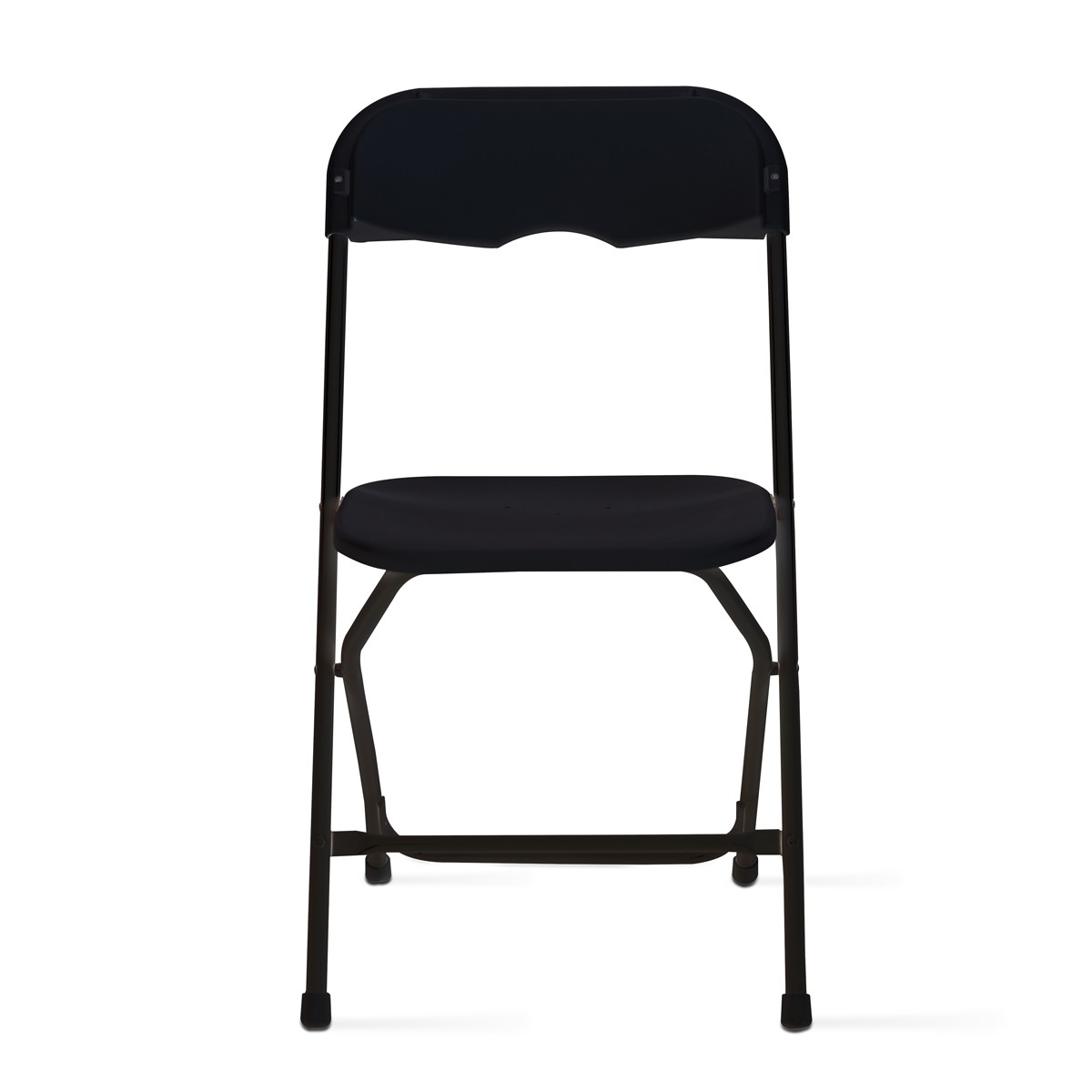 Lot de 2 chaises pliantes noires de réception - structure en acier époxy - assise en PEHD - usage intérieur/extérieur_2
