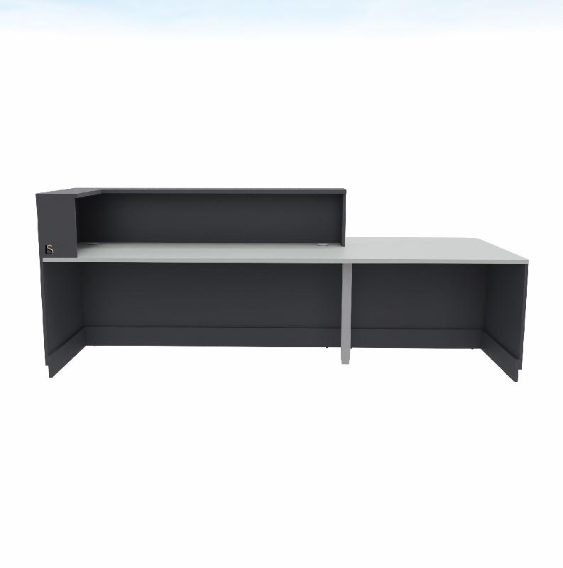 Bureau d'accueil mixte avec PMR Delta Plus - Mobel Linea - Gauche, Anthracite, 262_3