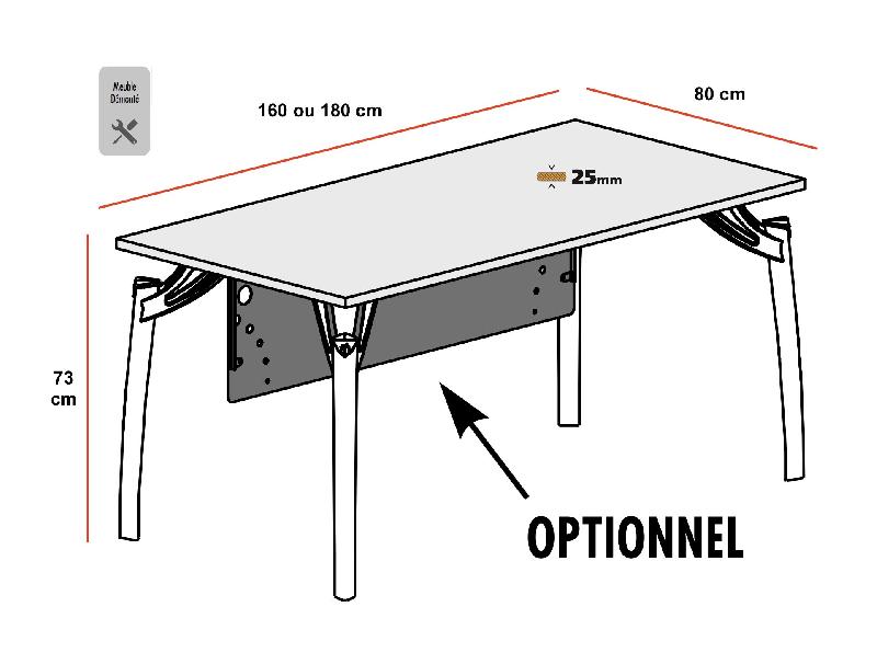 Bureau pour manager Rock 3 - Mobel Linea - 180, Chromé, Acacia clair_2