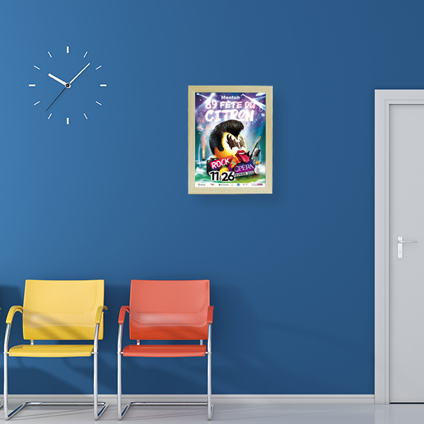 Cadres Bois A1 - Profilé 20 mm Noir - Réf : 20141BNR - Affiche 59,4 x 84,1 cm - Bois Ayous exotique_2