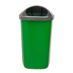 Corbeille en polypropylène 50 L - ouverture réduite 100 mm - fixation murale ou sur poteau_2