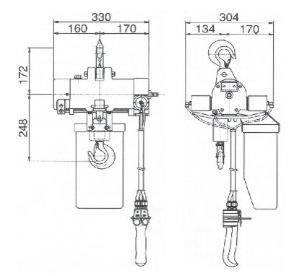 Palan pneumatique à chaîne REMA Holland B.V. - hauteur de levée 3 m - frein automatique et limiteur de charge intégré_2