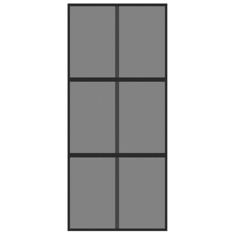 Vidaxl porte coulissante noir 90x205 cm verre trempé aluminium 155214_2
