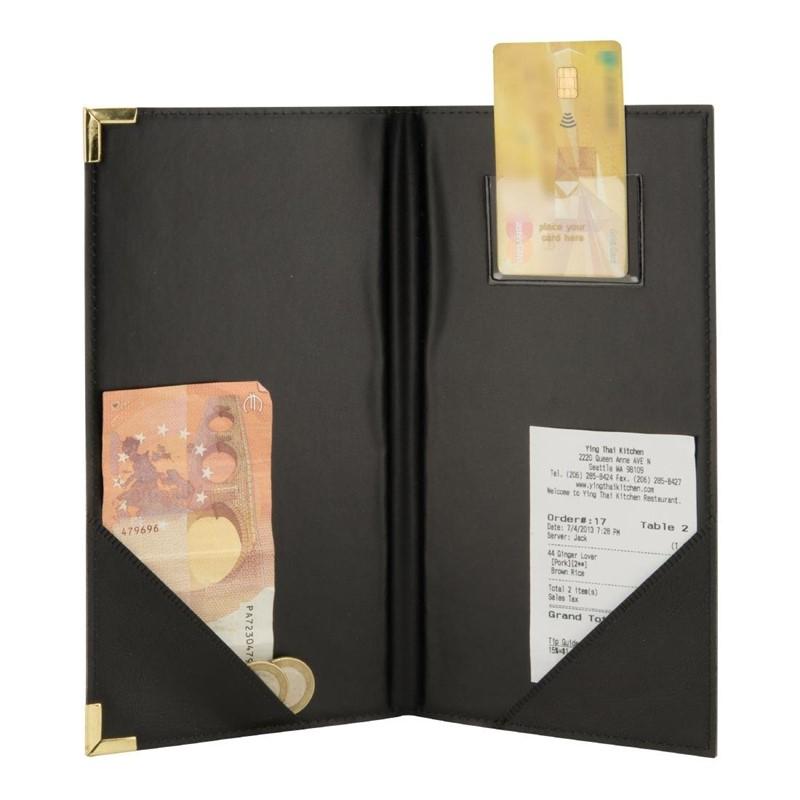 Porte-addition en cuir Securit Classic noir_2