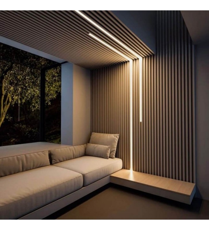 Profilé aluminium 2m - modèle SPF - section 20x20 mm avec diffuseur opale - référence PROFALUO_2