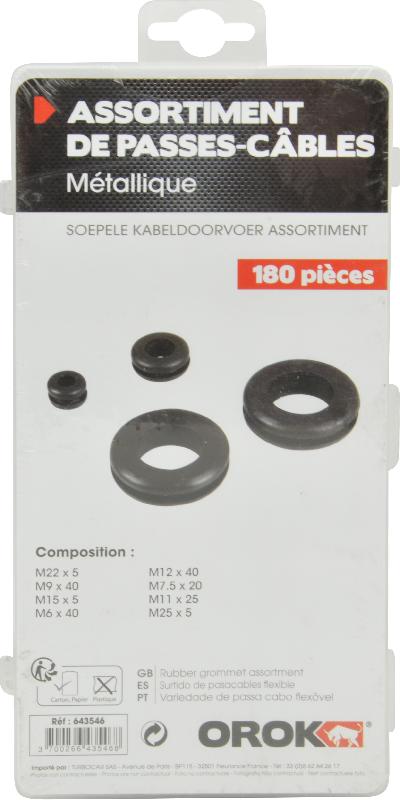 SYNCHRO - Passe-câbles souples assortis (x180) en boîte - 643546 - Idéal pour le câblage électrique automobile_2