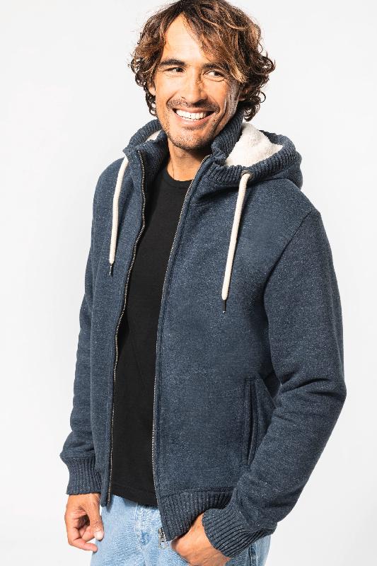Veste vintage molleton doublée sherpa homme - Réf: KV2312 - Kariban - Aspect vieilli et look unique_2