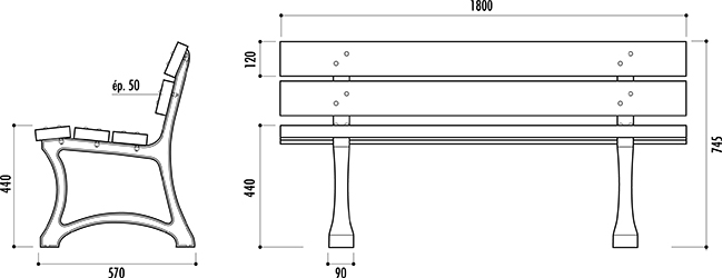 Banc plastique recyclé Edimbourg_2