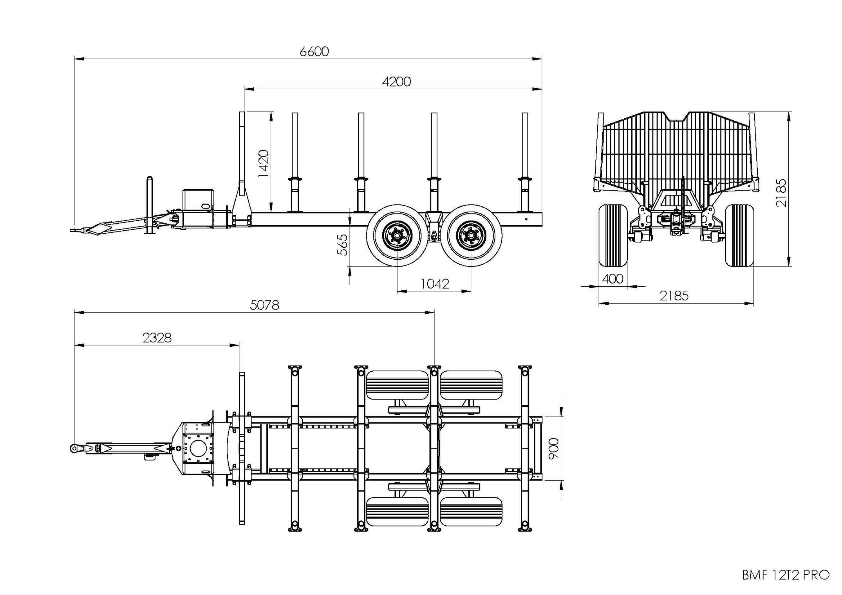 Bmf 12t2 pro remorque forestière - bmf - 12000 kg_2