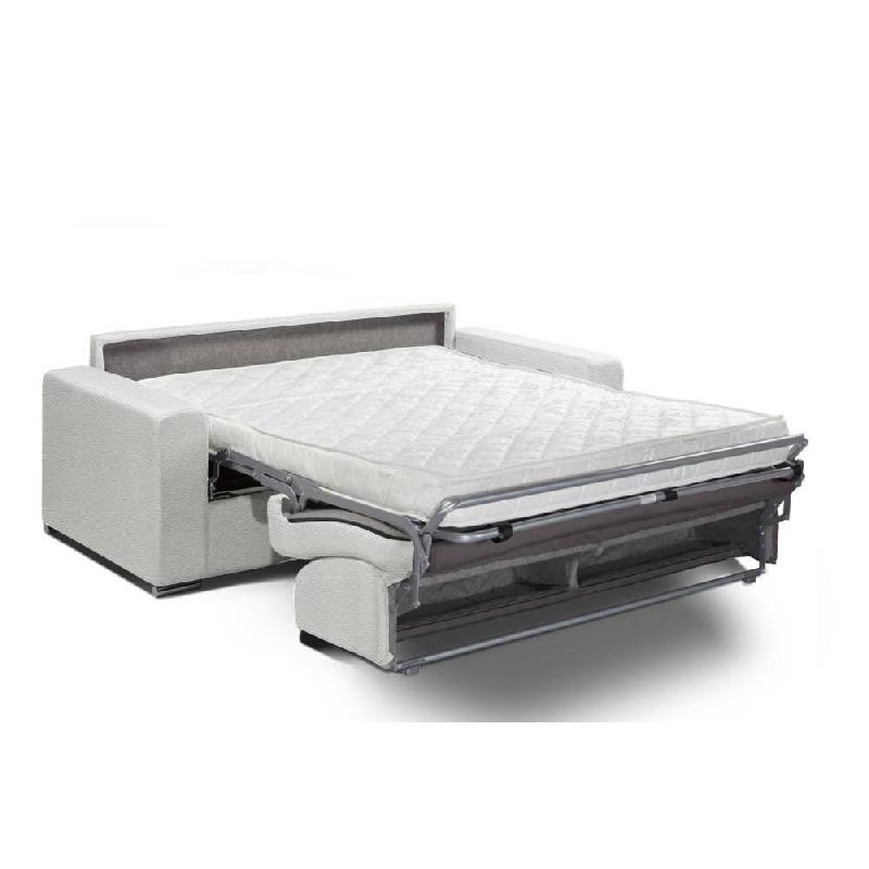 Canapé convertible 2-3 places ALLURE - Matelas mémoire 20 cm - Sommier à lattes 120 cm - Cuir vachette blanc cassé_2