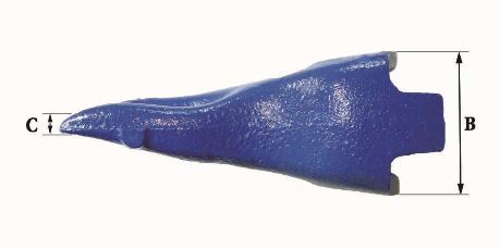 Dents de godet Fastkey FK3 CE - Références FK3 CE - 2,3 Kg - Dimensions précises_2