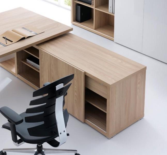 Bureau de Direction Mito réglable en hauteur - MDD - 219, Gauche, Sycomore foncé_2