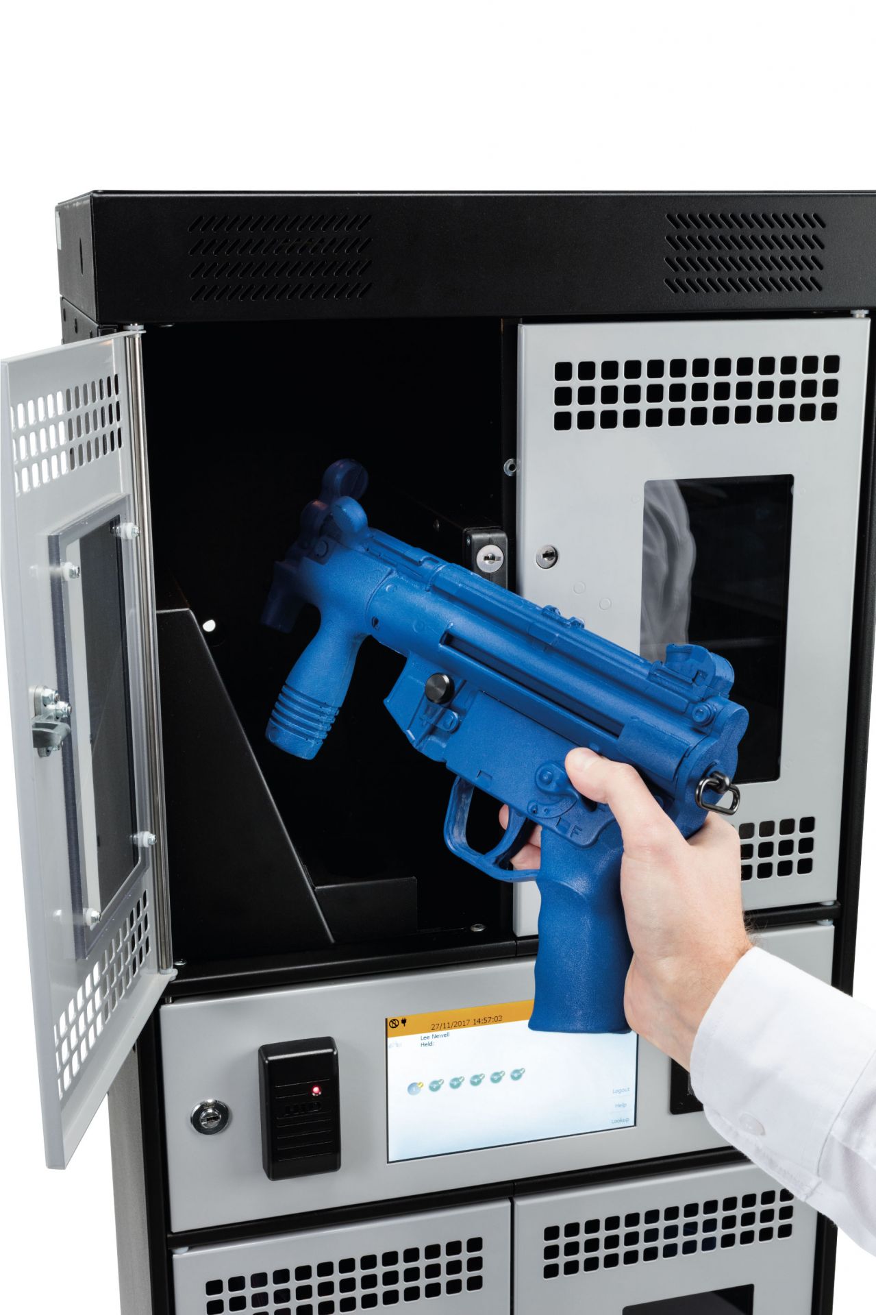 Équipement de stockage électronique pour armes et munitions avec contrôle d'accès