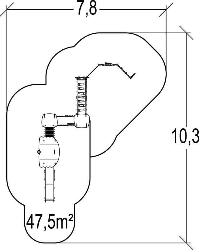 Diabolo Baby - structure pour aire de jeux Proludic - largeur 6,86 m - réf. J38708® - accessible dès 2 ans_2