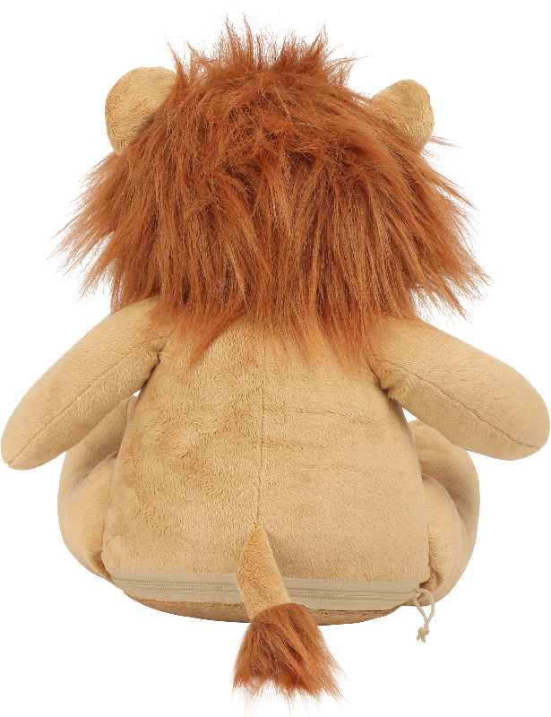 Peluche zippée Lion - Réf: MM569 - Polyester, rembourrage amovible, conforme EN71_2