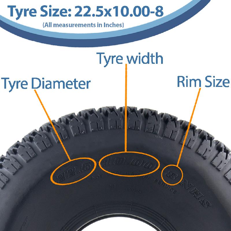 22.5x10.00-8 4ply Grass Tyre pour John Deere Gator, Turf Lawn, Utility (Set of 3)_2