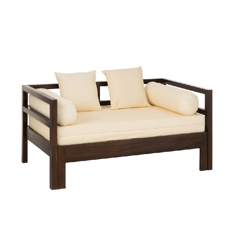 Sofa convertible lit Gadra - bois de manguier, matelas et coussins inclus_2