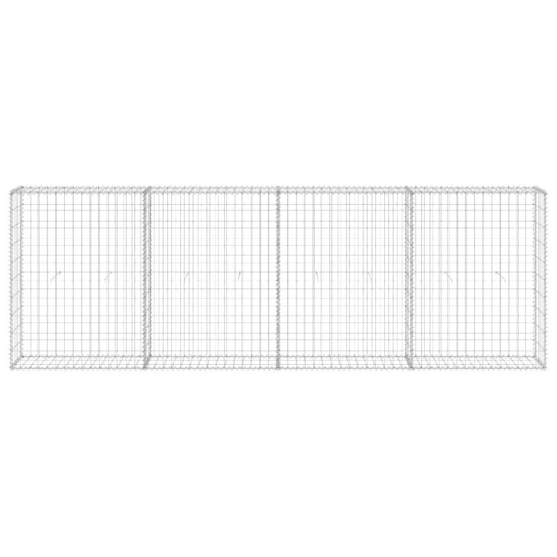 Vidaxl mur en gabion avec couvercles acier galvanisé 300x30x100 cm 147821_2