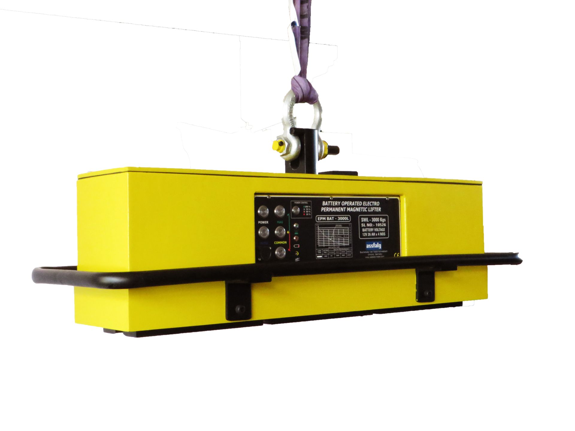 Aimant de levage sur batterie - EPMB 3000L - 3000 kg, commande automatique, portable_0