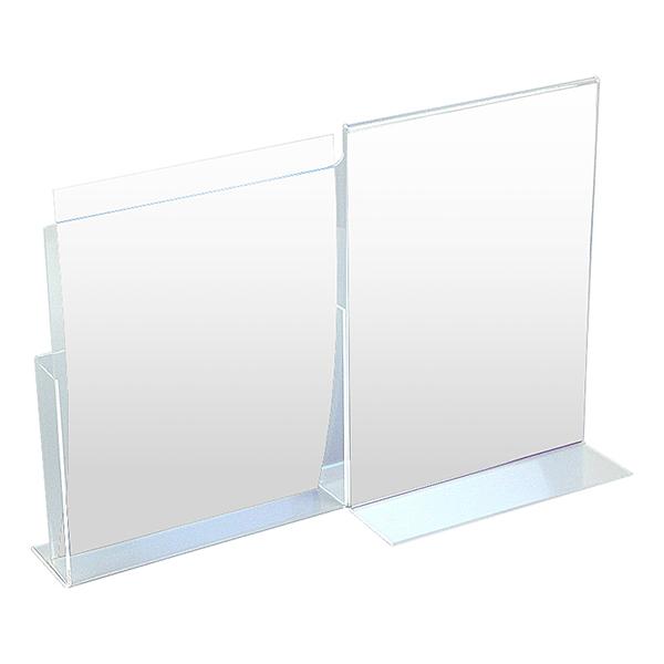 Porte-Visuel A4 + Porte-brochure A4 portrait - Réf : 402700 - Plexiglass transparent 3mm - Support de communication professionnel_2