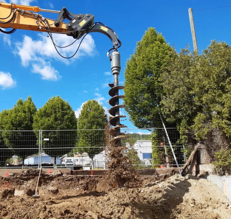 Tarière pour pelle - moteur de forage - vrilles 250/400/600/800 - pour pelles 5-25t_2