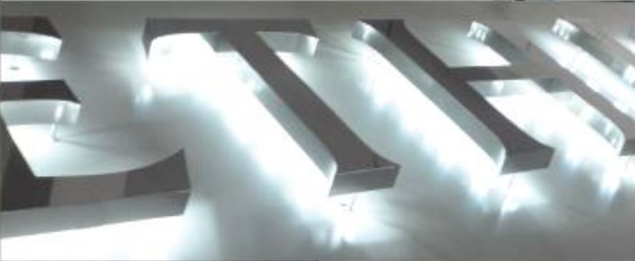 Lettrage 3d pleines inox miroir f 17 - ipsc - relief de 10 à 100 mm_2