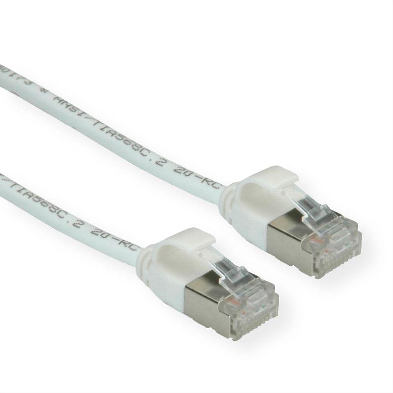 ROLINE Cordon DataCenter U/FTP Cat.6A (Classe EA), LSOH, slim, blanc, 3 m_2