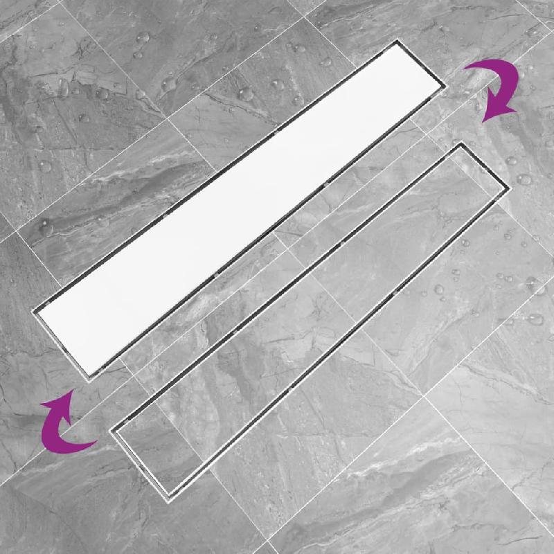 Vidaxl drain de douche avec couvercle 2 en 1 73x14 cm acier inoxydable 146008_2