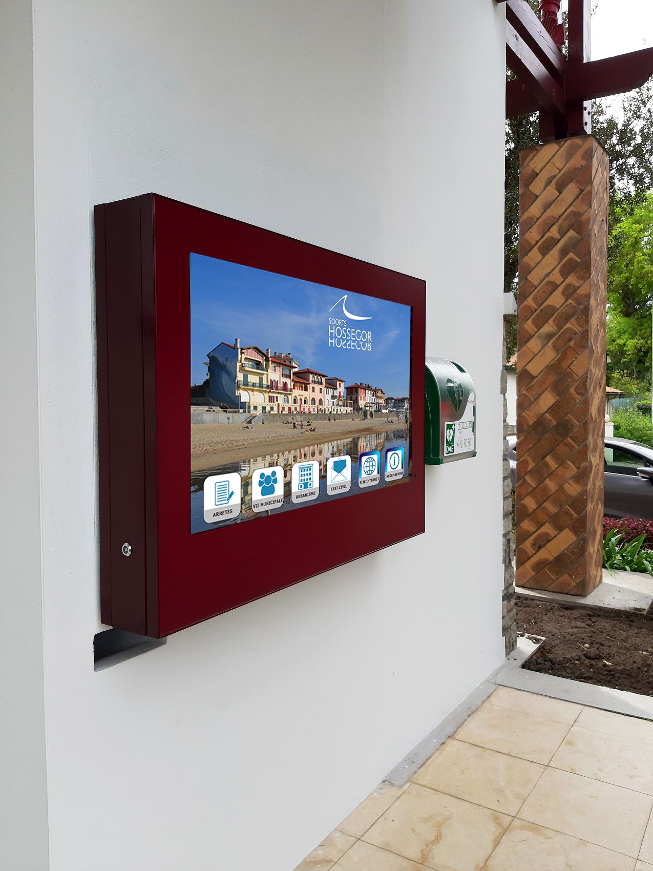 Écran tactile mural - borne 32 à 49 pouces - dalle LCD haute luminosité - accès PMR_2