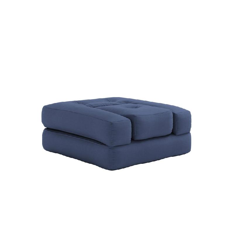 Fauteuil futon convertible Cube Chair - Bleu marine - Design et pratique avec matelas 90x190 cm_2