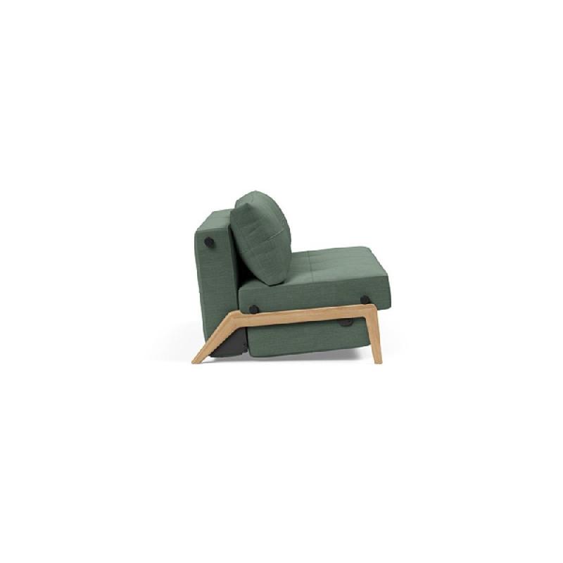 Innovation Living - Canapé design Cubed Wood 02 convertible lit 160x200 cm - Tissu Elegance Green_2