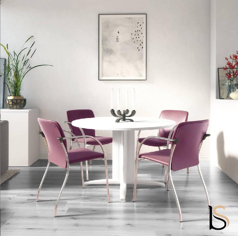 Table de réunion ronde Sigma - Mobel Linea - Argent Ral 9006, 116, Wenge_2