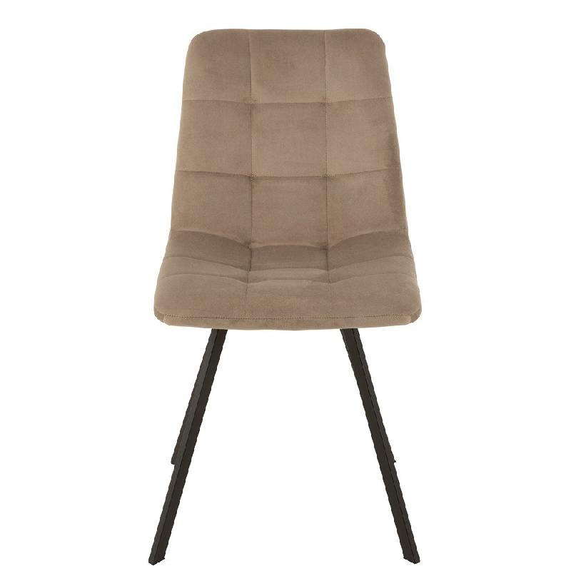 Chaise de salle à manger MILENA beige - métal noir et velours doux_2