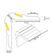 Protection d'angle en gomme à haute résistance - STI Balisage routier - jaune et noir - 1200mm x 70mm x 10mm_2