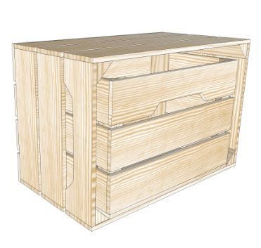 T3S3 - Caisse en bois Simply a Box - L44 x H30 x P27 cm - Bois brut ou 6 coloris de lasure à l'eau_2