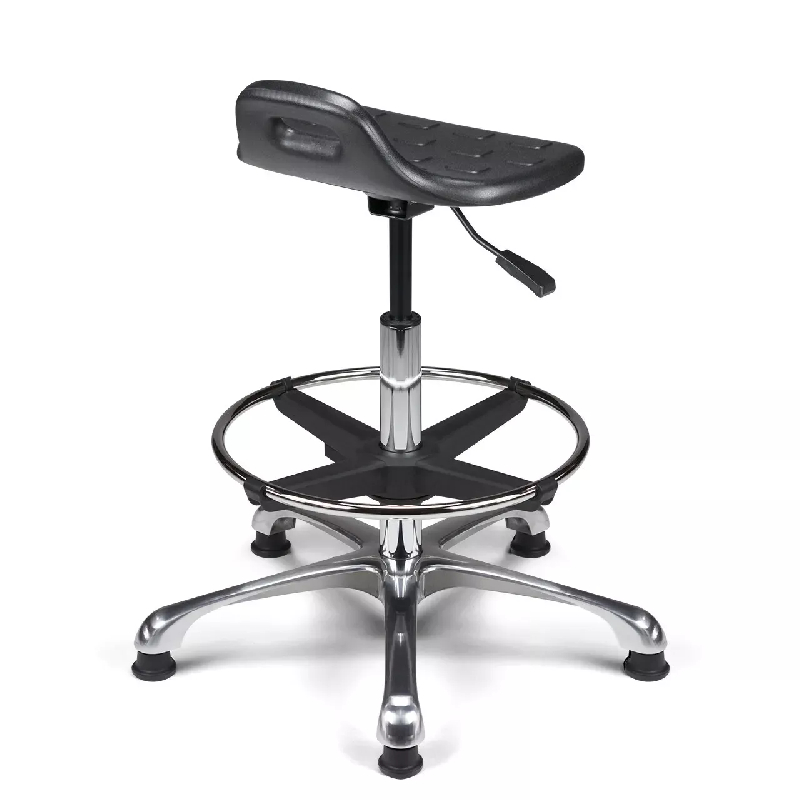 Tabouret technique polyuréthane avec dossier intégré So Udine - Levier asynchrone, Sans_2