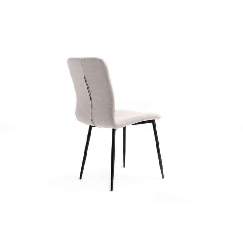 Lot de 2 chaises Sylvio - tissu beige, structure bois et métal, design chic et confortable_2