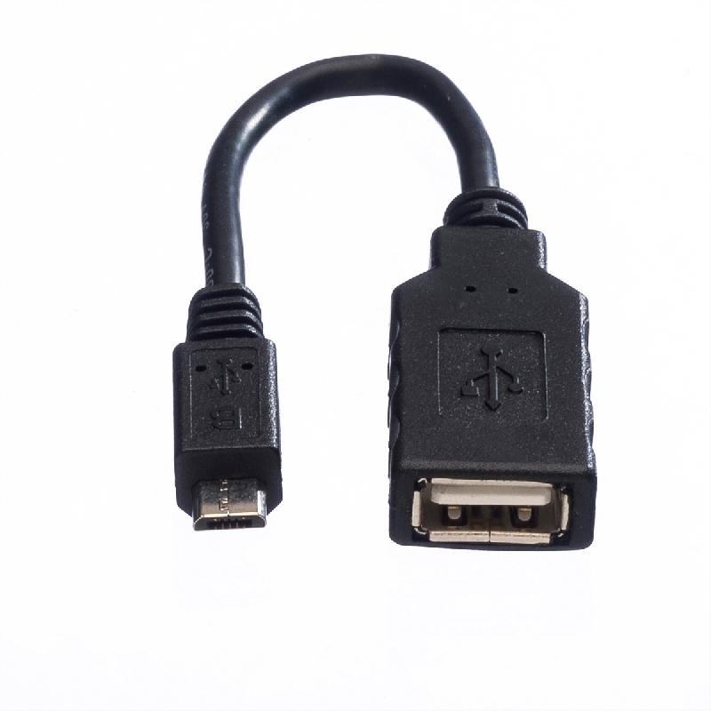 Roline câble usb 2.0, usb a femelle - micro usb b mâle, otg, 0,15 m_2