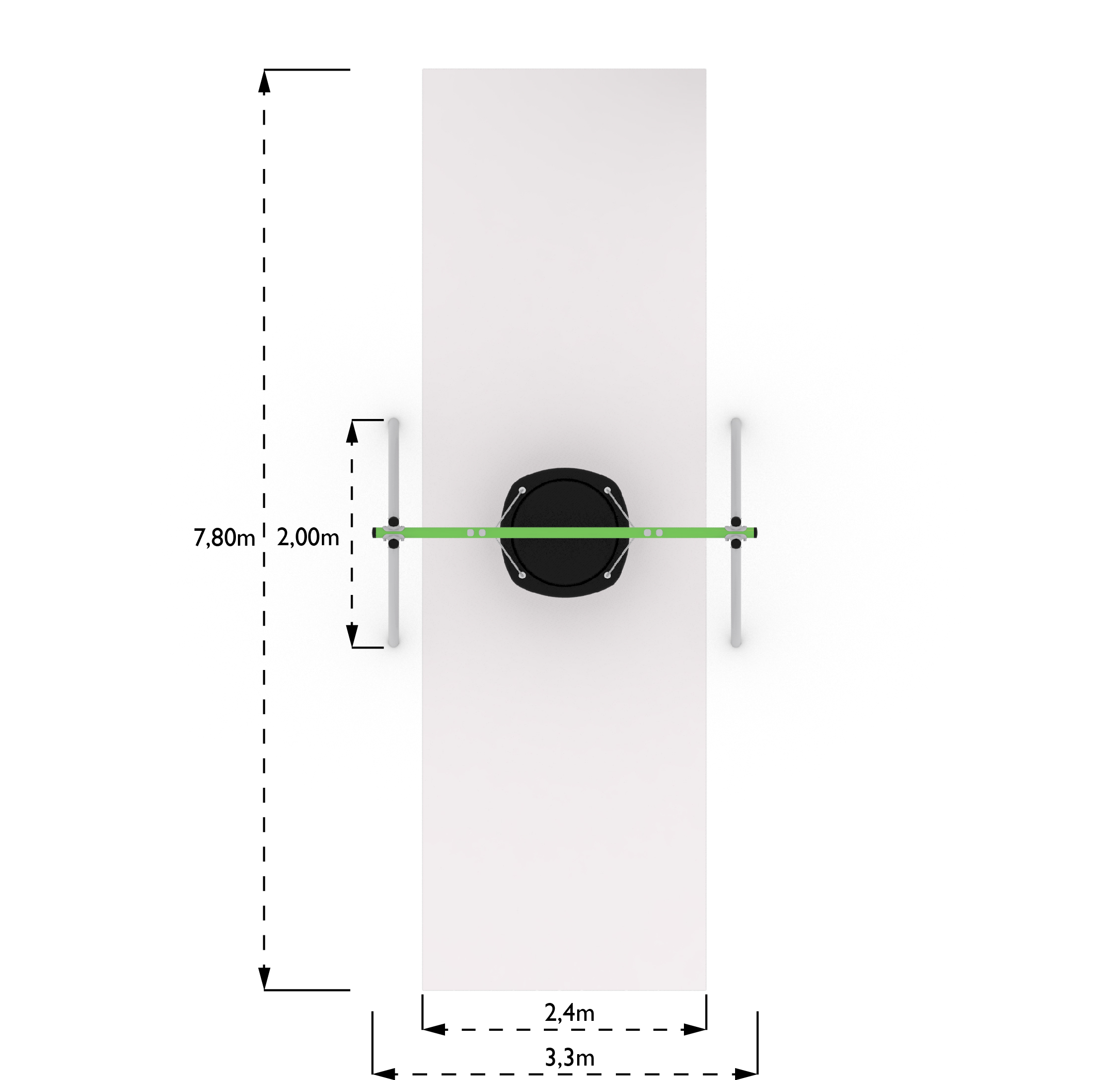 Balançoire Omega - Steel Post pour aires de jeux - Vert - Scellement béton - réf 8057786 - Hags_2