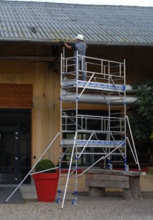 Échafaudage roulant aluminium Totem 2 Line 250 - Comabi SNC - hauteur de travail maximale 9,90 m_2