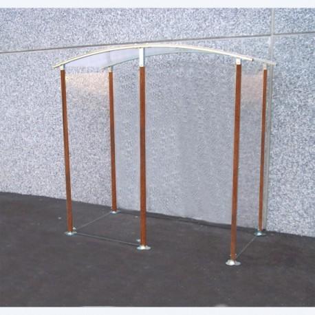 Abri Bridge - Longueur 2350 mm - Hauteur 2300 mm - Piliers en bois exotique - Base en acier zingué_2