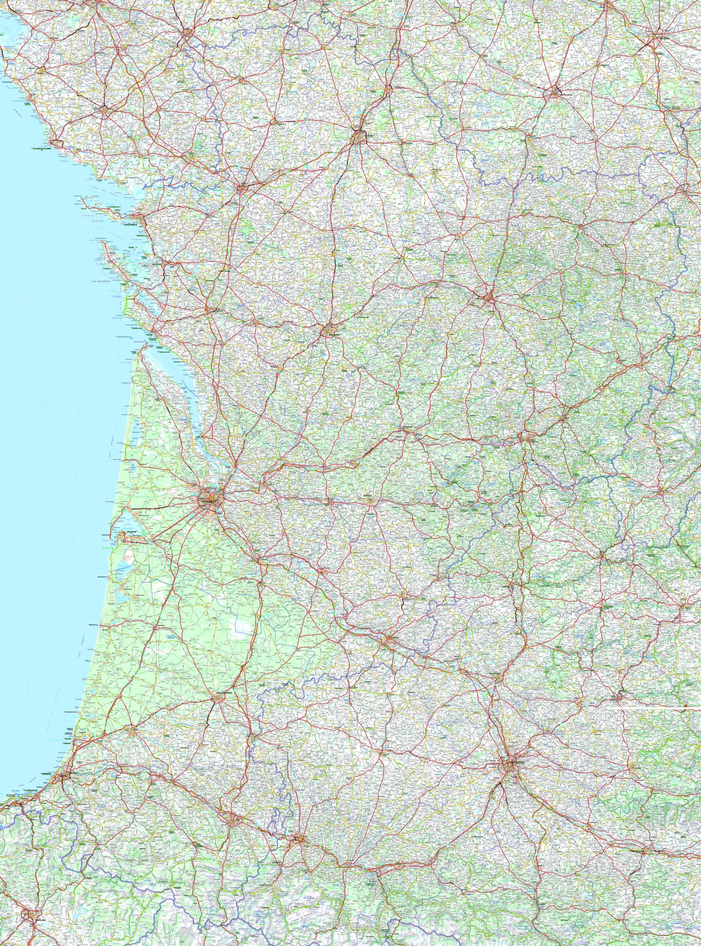 Carte routière murale de la France souple ou magnétique